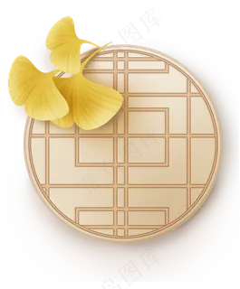 秋天中国风窗子和银树叶