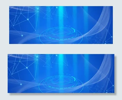蓝色光束科技元素光圈纹理banner
