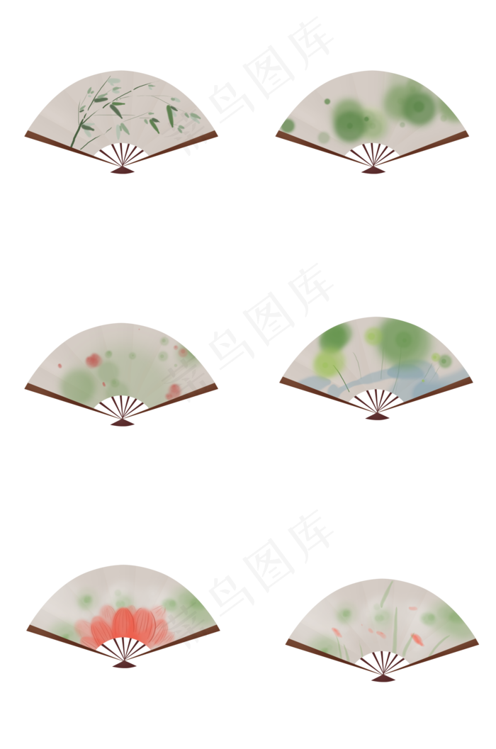 立春淡彩中国风水墨扇面(2000X3020(DPI:300))psd模版下载