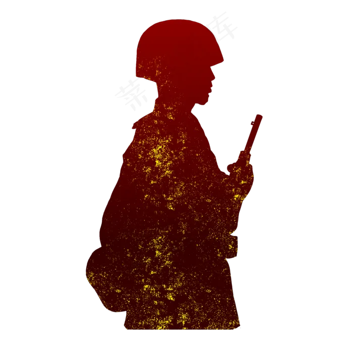 建军节军人剪影侧影,免抠元素(2000*2000px 300 dpi )psd模版下载