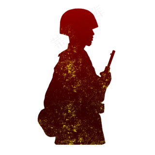 建军节军人剪影侧影,免抠元素