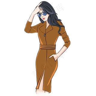 三八妇女节带着墨镜的美女,免抠元素