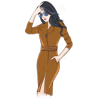 三八妇女节带着墨镜的美女,免抠元素