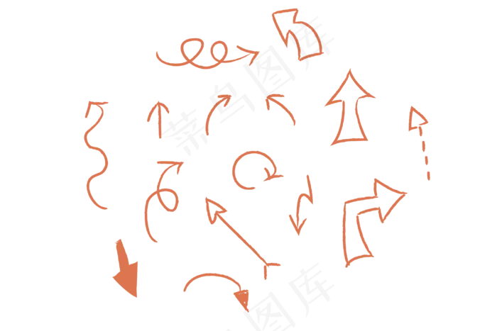 创意合成手绘箭头小图标,免抠元素(3000*2000px 300 dpi )ai矢量模版下载