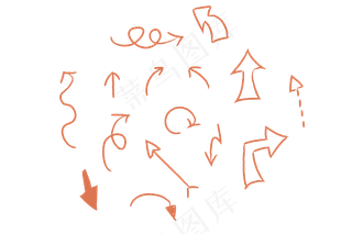 创意合成手绘箭头小图标,免抠元素