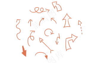 创意合成手绘箭头小图标,免抠元素