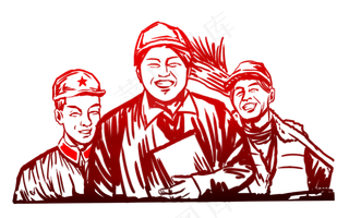 劳动节人物剪影,免抠元素