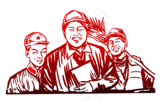 劳动节人物剪影,免抠元素