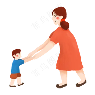 母亲节妈妈带孩子学走路