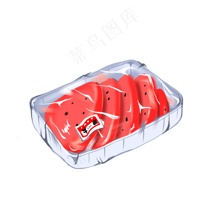 夏天解暑超市保鲜膜盒装西瓜(2000X2000(DPI:300))psd模版下载