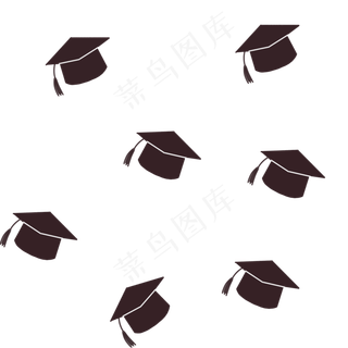 毕业季漂浮的学士帽