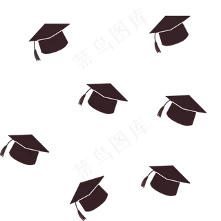 毕业季漂浮的学士帽