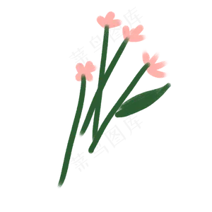 彩色植物花束元素