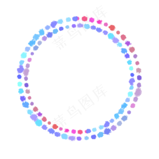 粉色笔触笔刷环形边框