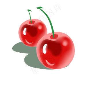 漂亮的手绘水果中国樱桃