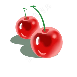 漂亮的手绘水果中国樱桃