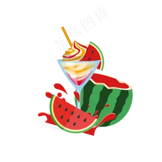 矢量手绘卡通水果饮品