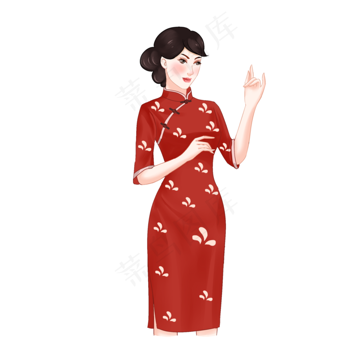 旗袍美女(2000X2000(DPI:300))psd模版下载