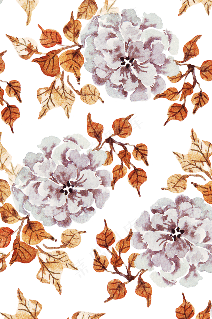 水彩花卉底纹(1024X1536(DPI:300))psd模版下载