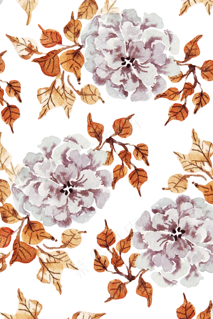 水彩花卉底纹(1024X1536(DPI:300))psd模版下载