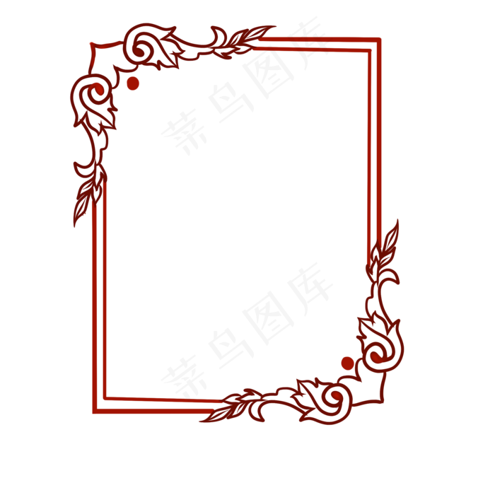 红色欧式边框插画