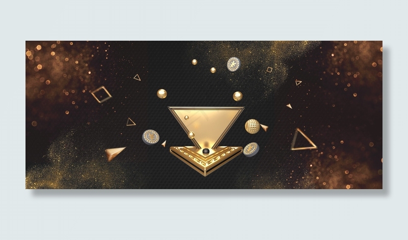 简约抽象黑金色几何背景