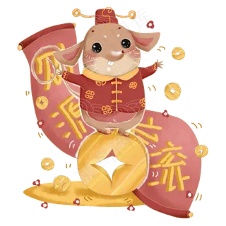 鼠年财源滚滚,免抠元素