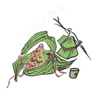 端午节水墨粽子