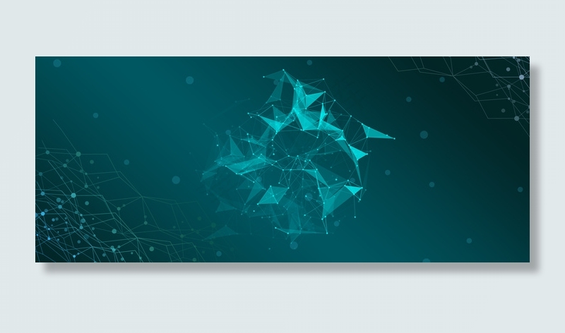 科技风互联网粒子光效渐变色云数据海报