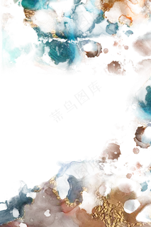 水彩晕染金箔 水彩晕染金箔