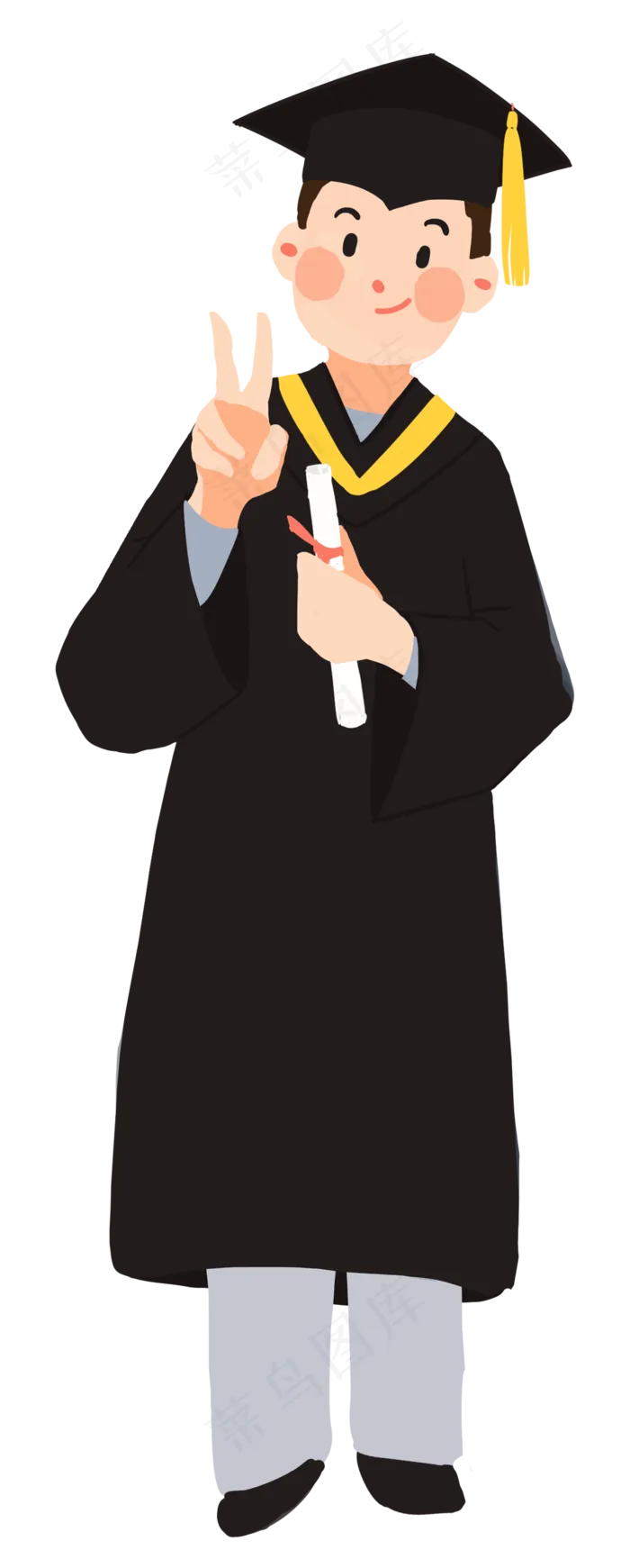 穿学士服的毕业学生(1358X3377(DPI:300))psd模版下载