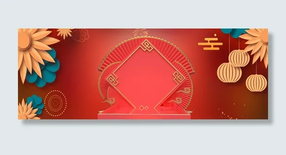 中国风大促化妆品美妆洗护banner