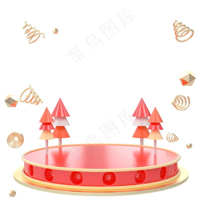 C4D红色促销电商展台(2000*2000px 300 dpi )