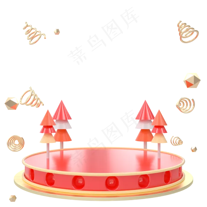 C4D红色促销电商展台(2000*2000px 300 dpi )