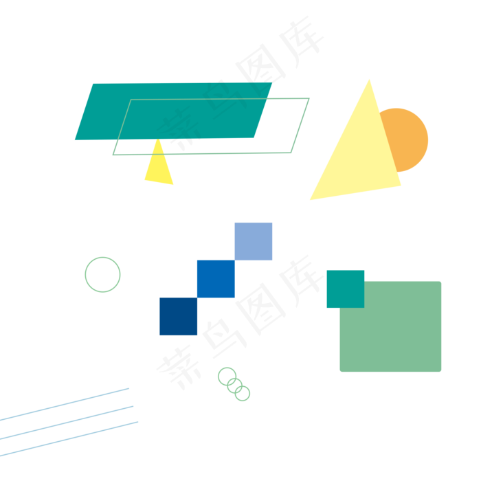 绿色不规则图形蓝色系列618