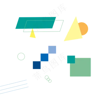 绿色不规则图形蓝色系列618