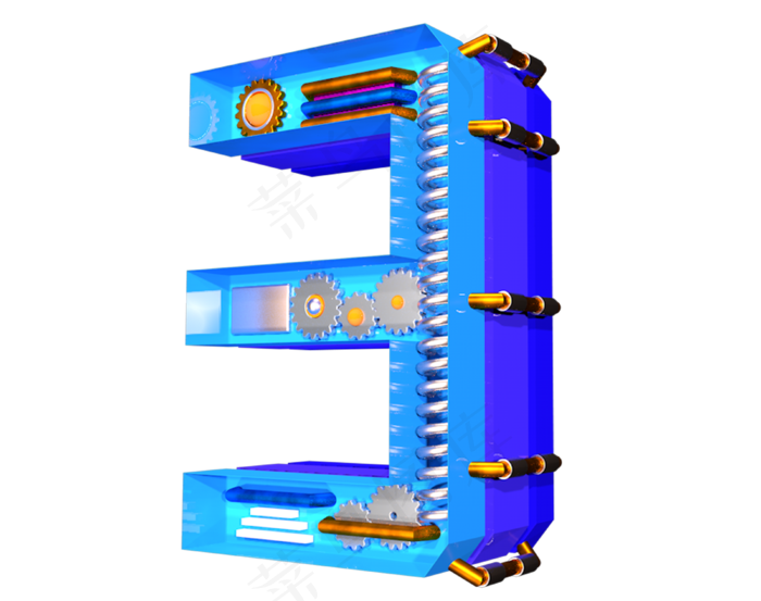 数字3C4D机械原创字体