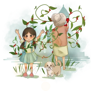 重阳节关爱老人背对背想念,免抠元素