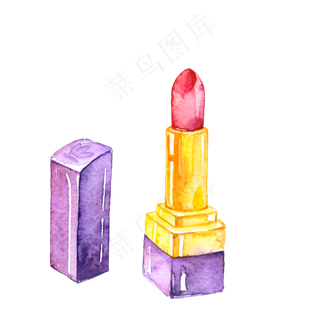 美妆节女生水彩口红,免抠元素