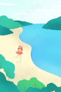 夏日水边泳装美女