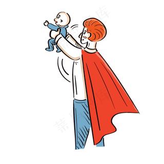 父亲节爸爸举儿子PNG