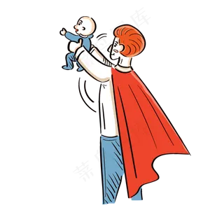 父亲节爸爸举儿子PNG