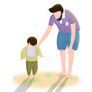 父子户外玩耍