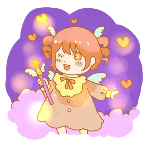 拿着魔法棒的小女孩