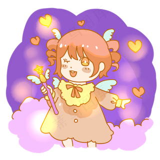 拿着魔法棒的小女孩