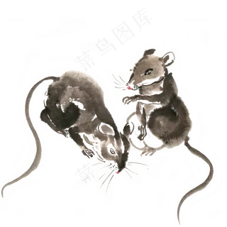 2020鼠年两只小老鼠,免抠元素 2020鼠年两只小老鼠,免抠元素