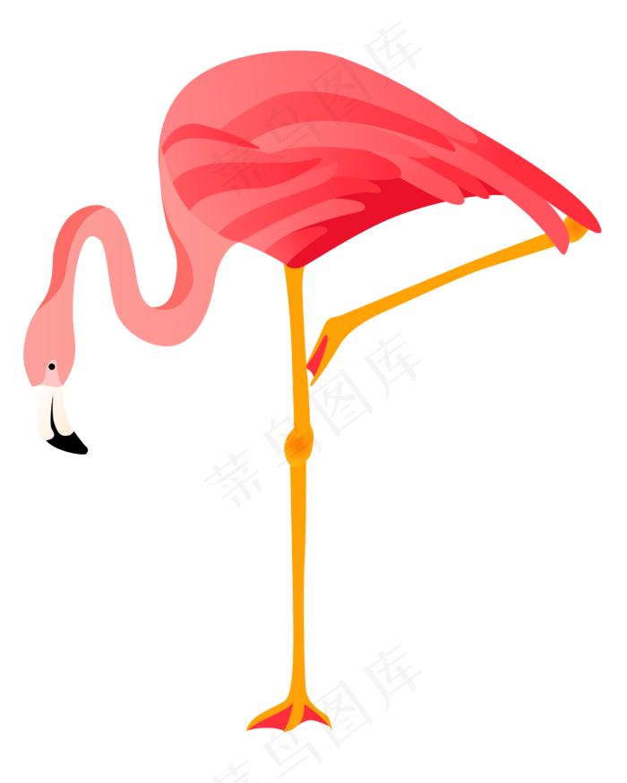 矢量免扣卡通火烈鸟,免抠元素
