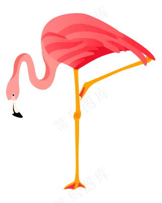 矢量免扣卡通火烈鸟,免抠元素