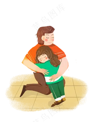 父亲节父女拥抱png素材