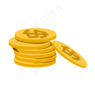 一摞金币,免抠元素